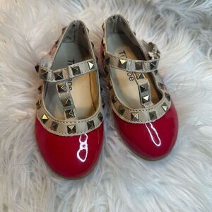Titishoe red fancy flats babygirl size 22 eu size 5 us